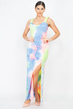 Load image into Gallery viewer, Tie-dye Ruffled Ribbed Maxi Dress