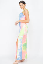 Load image into Gallery viewer, Tie-dye Ruffled Ribbed Maxi Dress