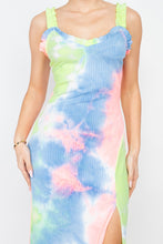 Load image into Gallery viewer, Tie-dye Ruffled Ribbed Maxi Dress