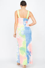 Load image into Gallery viewer, Tie-dye Ruffled Ribbed Maxi Dress