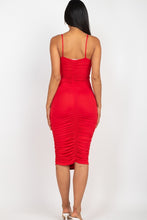Load image into Gallery viewer, Cross Wrap Ruched Midi Dress
